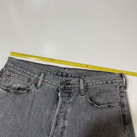 Levis 501 Jeans Men’s Straight Leg Button Fly 34x32 Charcoal Wash Vintage - Picture 8 of 10